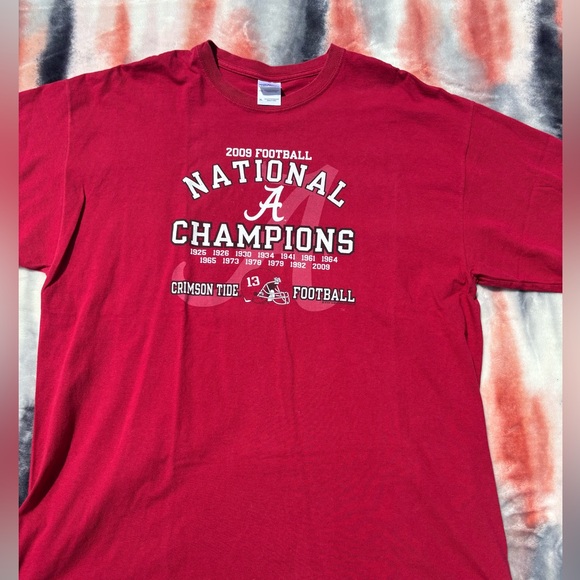 Alabama Crimson Tide 2009 National Champions Red T-Shirt Men's Size Xl Tee - Picture 3 of 4